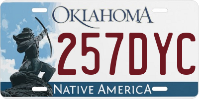 OK license plate 257DYC