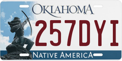 OK license plate 257DYI