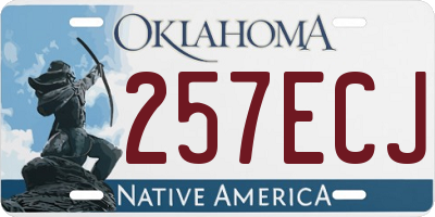 OK license plate 257ECJ