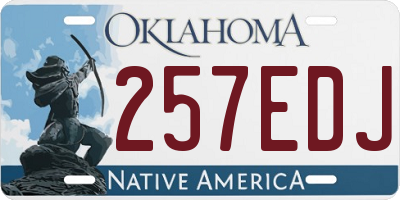 OK license plate 257EDJ