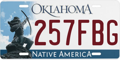 OK license plate 257FBG