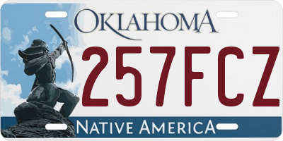 OK license plate 257FCZ