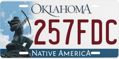 OK license plate 257FDC