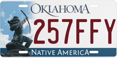 OK license plate 257FFY