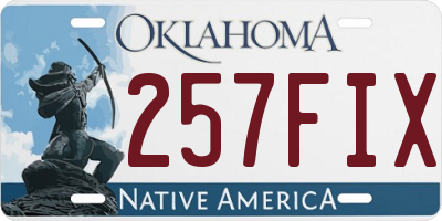 OK license plate 257FIX