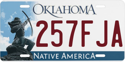 OK license plate 257FJA