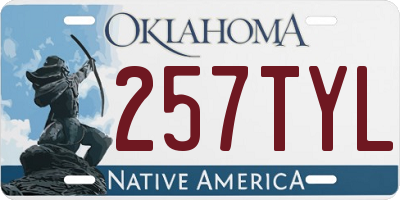 OK license plate 257TYL