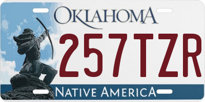 OK license plate 257TZR