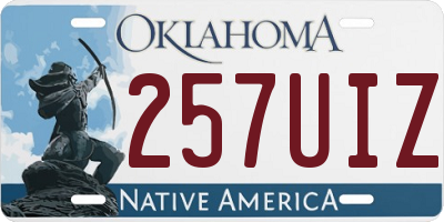 OK license plate 257UIZ
