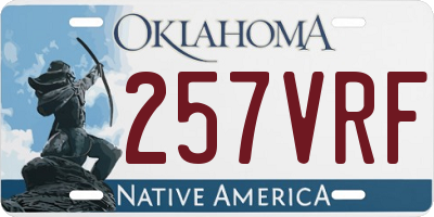 OK license plate 257VRF