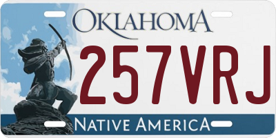 OK license plate 257VRJ