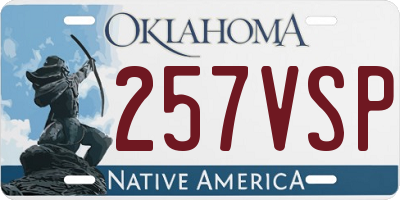 OK license plate 257VSP
