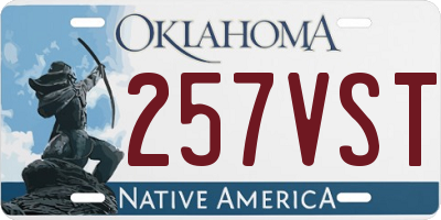 OK license plate 257VST
