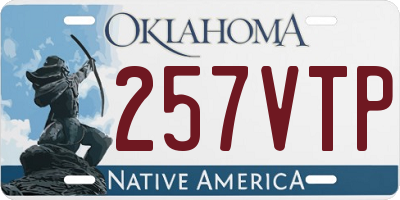 OK license plate 257VTP