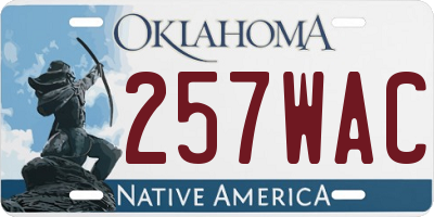 OK license plate 257WAC