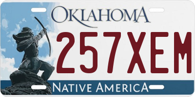OK license plate 257XEM