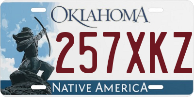 OK license plate 257XKZ
