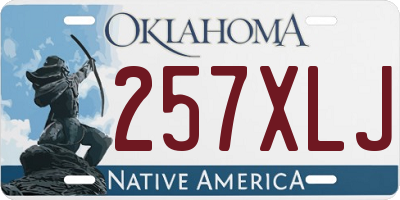 OK license plate 257XLJ