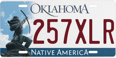 OK license plate 257XLR