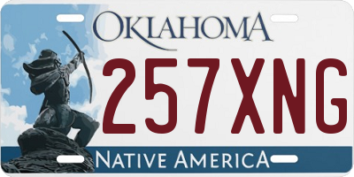 OK license plate 257XNG
