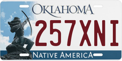 OK license plate 257XNI