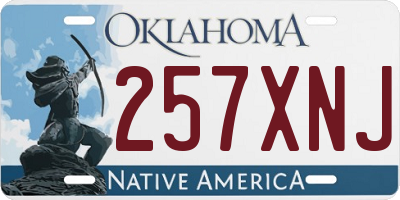 OK license plate 257XNJ