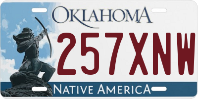 OK license plate 257XNW
