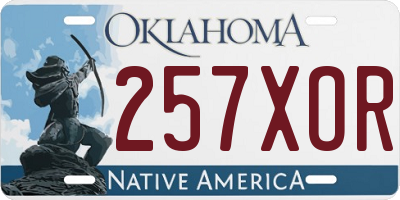 OK license plate 257XOR