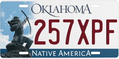 OK license plate 257XPF