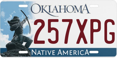 OK license plate 257XPG
