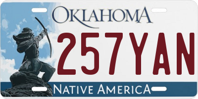 OK license plate 257YAN
