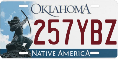 OK license plate 257YBZ