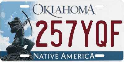 OK license plate 257YQF