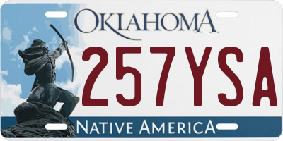 OK license plate 257YSA