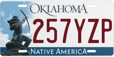 OK license plate 257YZP