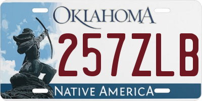 OK license plate 257ZLB