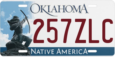 OK license plate 257ZLC