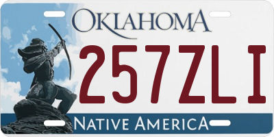 OK license plate 257ZLI