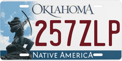OK license plate 257ZLP