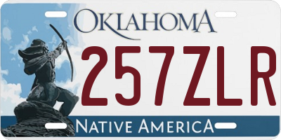 OK license plate 257ZLR