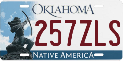 OK license plate 257ZLS