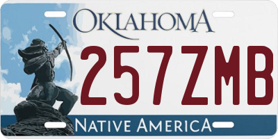 OK license plate 257ZMB