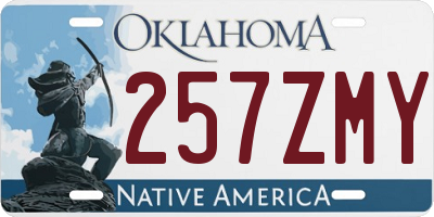 OK license plate 257ZMY