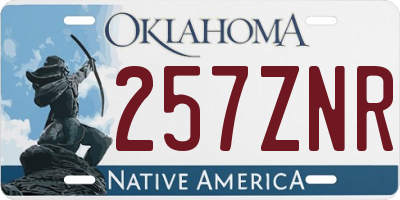 OK license plate 257ZNR