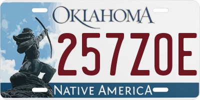 OK license plate 257ZOE