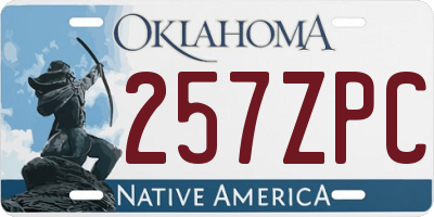 OK license plate 257ZPC