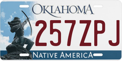 OK license plate 257ZPJ