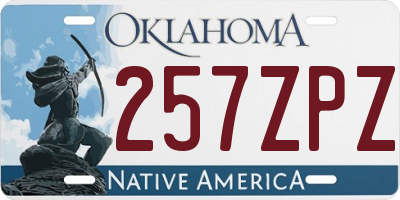 OK license plate 257ZPZ