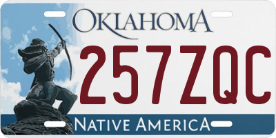 OK license plate 257ZQC