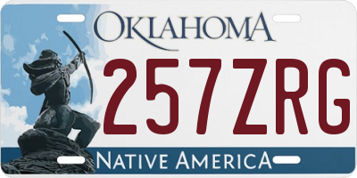 OK license plate 257ZRG